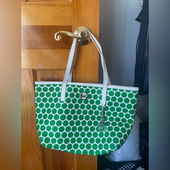 Michael Kors Green Polka Dot Bag - Picture 1 of 5